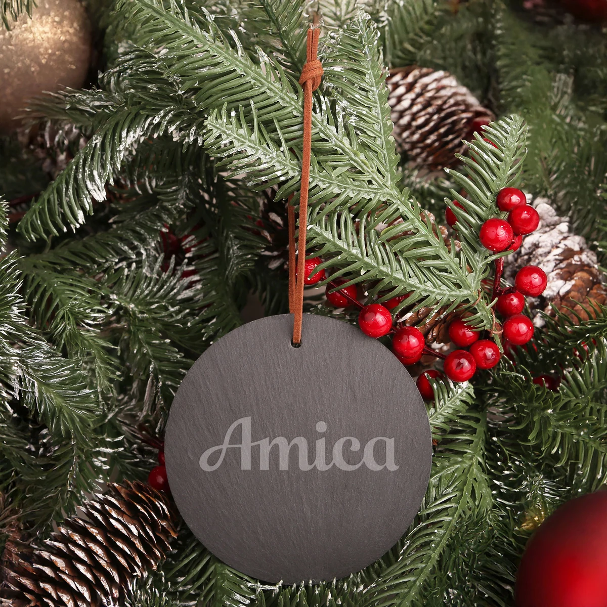 Slate Round Ornament 1