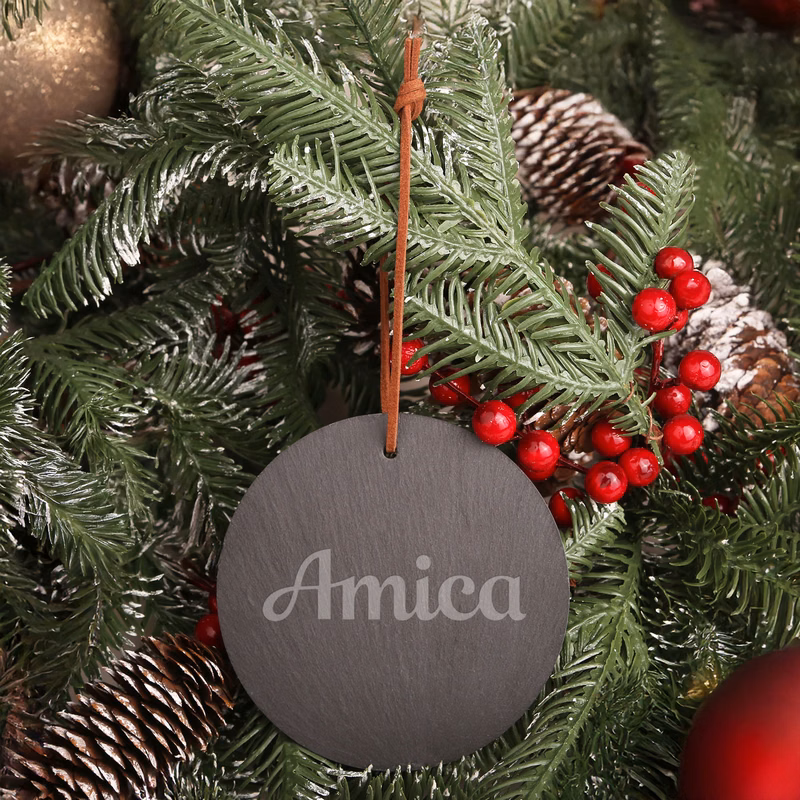 Slate Round Ornament