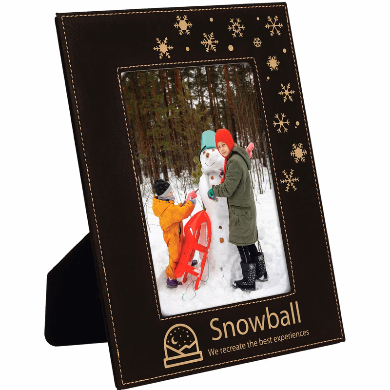 5" x 7" Black & Gold Leatherette Photo Frame