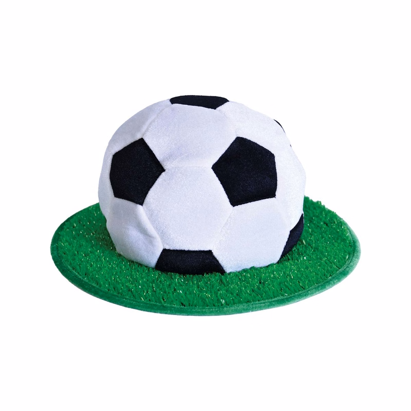 Plush Soccer Ball Hat with Green Artificial Turf Brim
