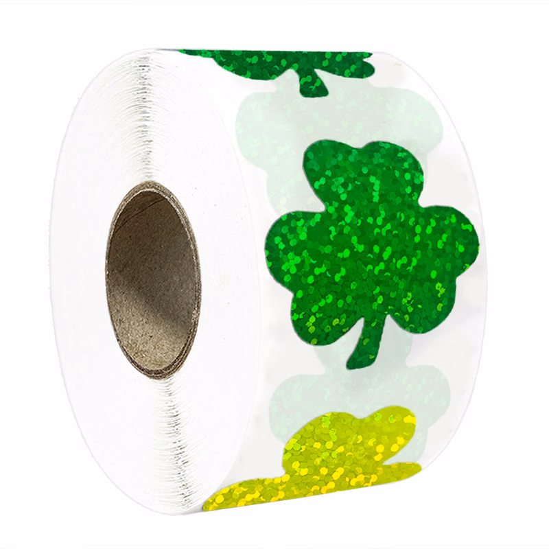 Sparkling Tri-Green Shamrock Decals For Holiday D??cor