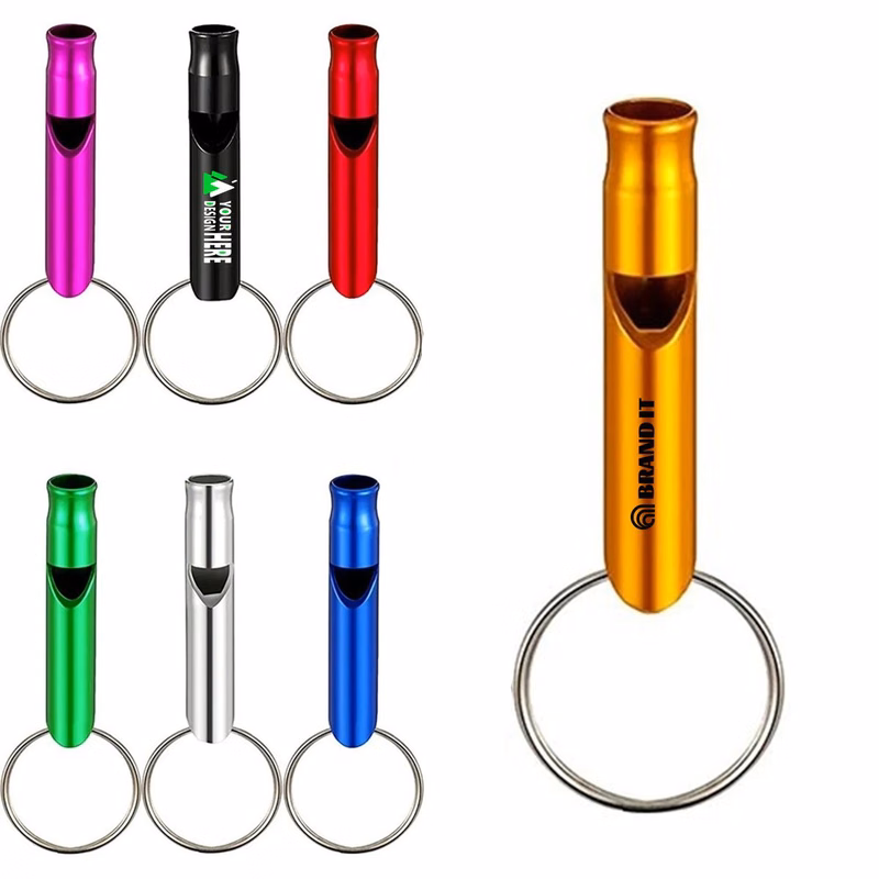Aluminum Whistle Keyring Keychain