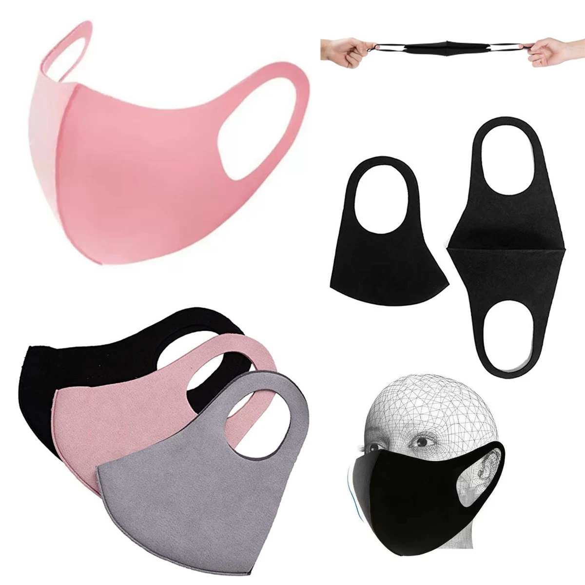 Ice Silk Washable Elastic Waterproof Sunscreen Breathable Mask 1