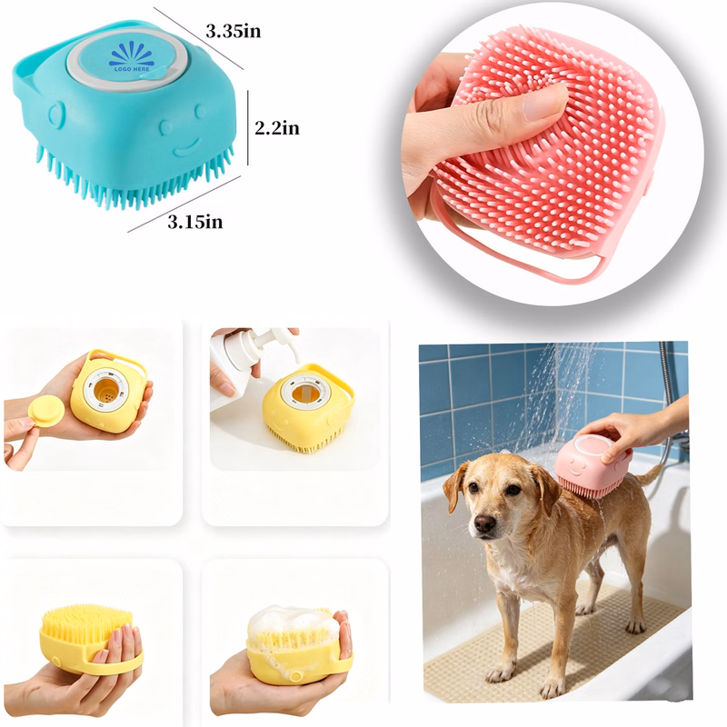 Silicone Pet Cleaning Brush For Dogs And Cats