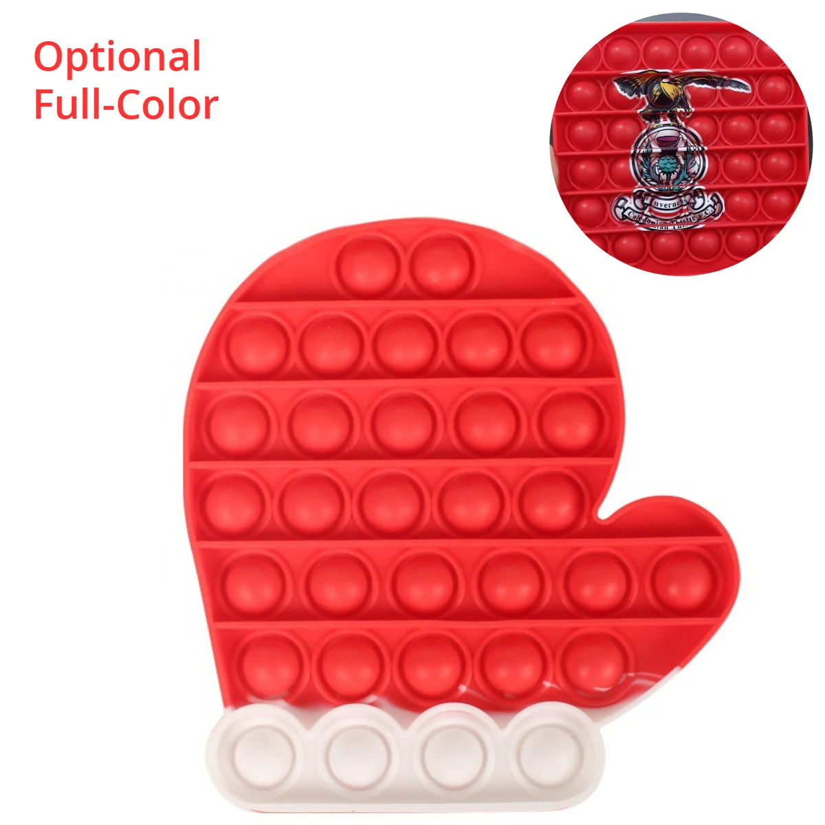 Santa Glove Pop It Fidget Toy - Optional Full-Color 1