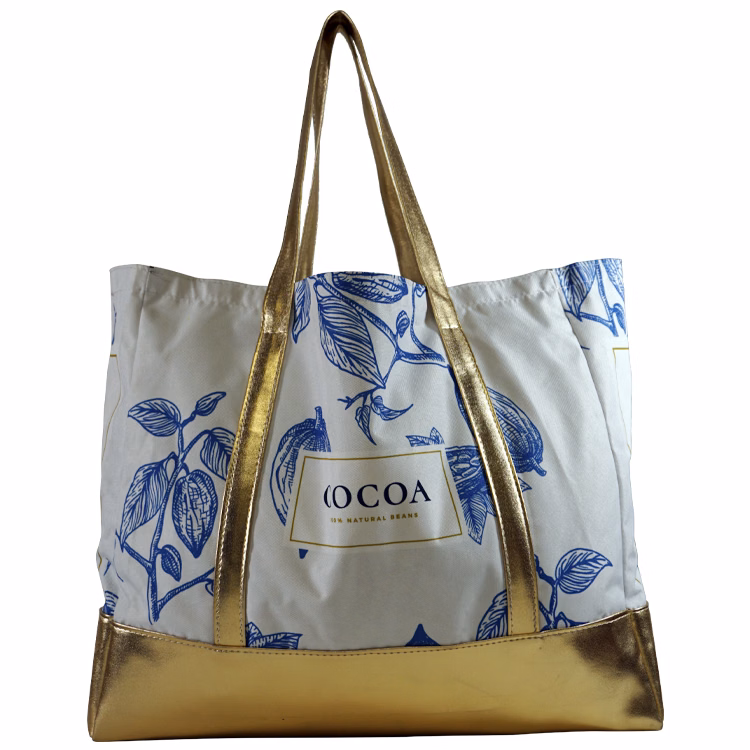 Large Full Side Gusset Luxury Tote (16"H x 18"W x 7"D)