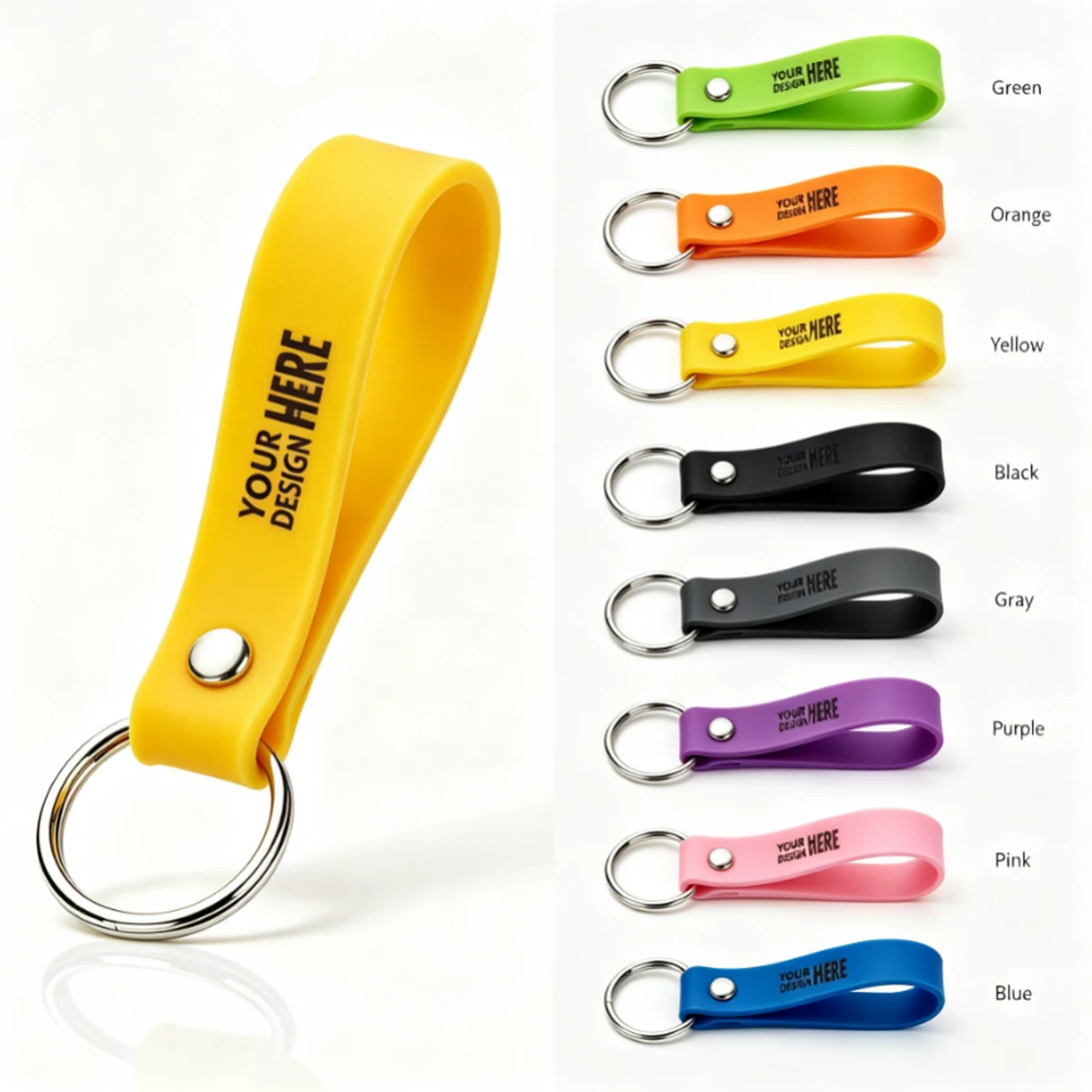 Soft Silicone Key Holder Strap with Durable Metal Split Ring 1