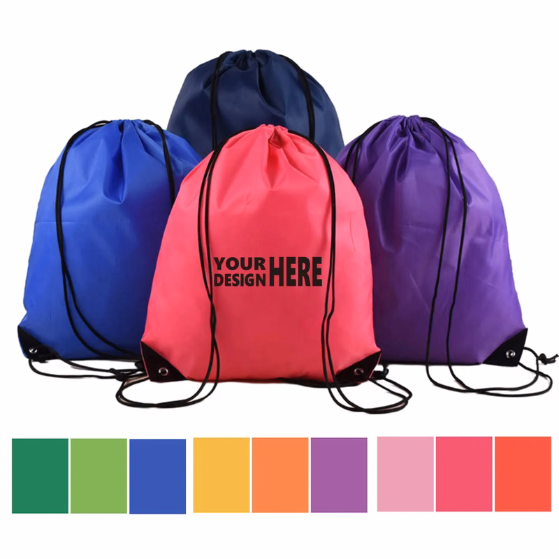 MOQ 100PCS Polyester Drawstring Backpack