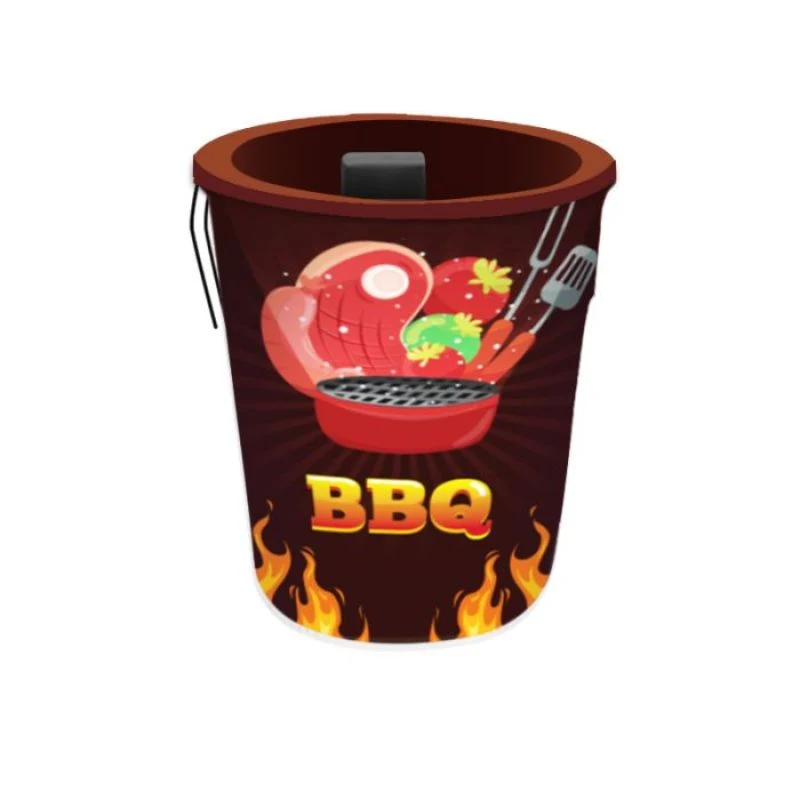 BBQ Pre Printed advertising bin Fab-Can™ Dark Brown 1