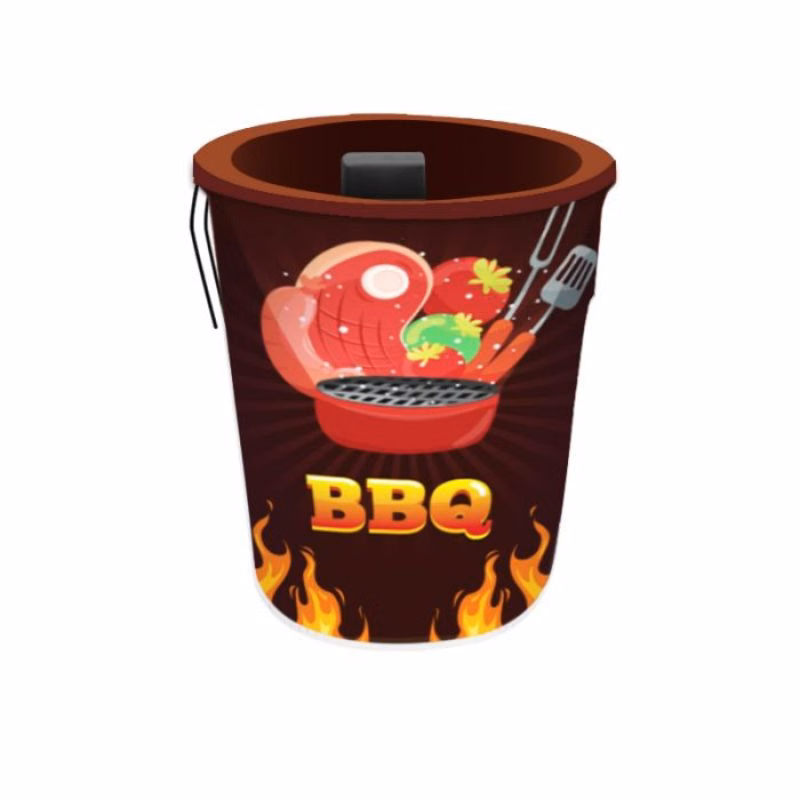 BBQ Pre Printed advertising bin Fab-Can™ Dark Brown