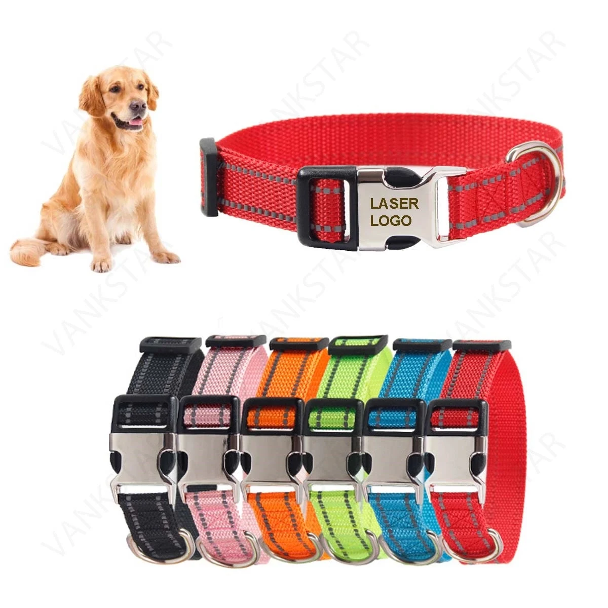 Reflective Dog Collar With Metal Buckle 1