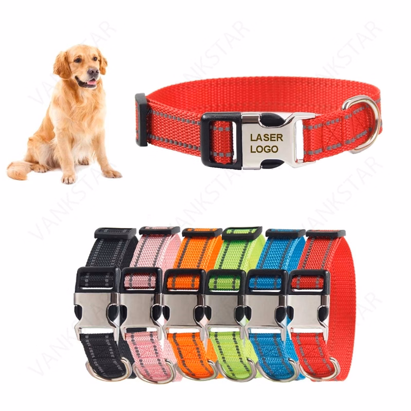 Reflective Dog Collar With Metal Buckle