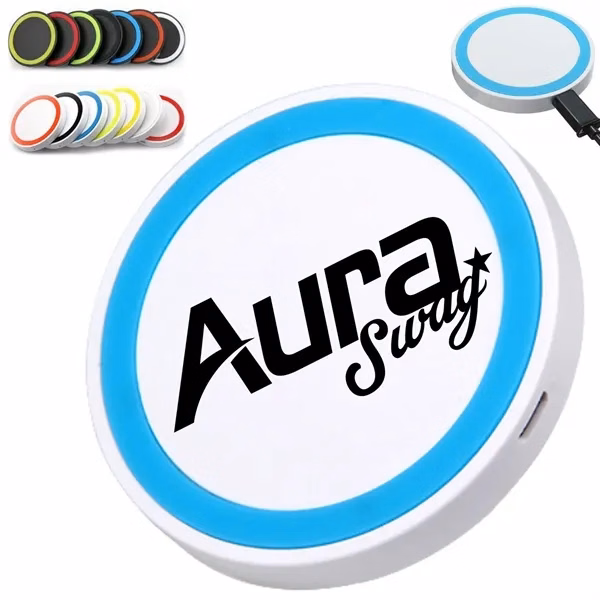 Custom Compact Wireless QI Charging Pad 2.76 inch — Full Color Tech Giveaway