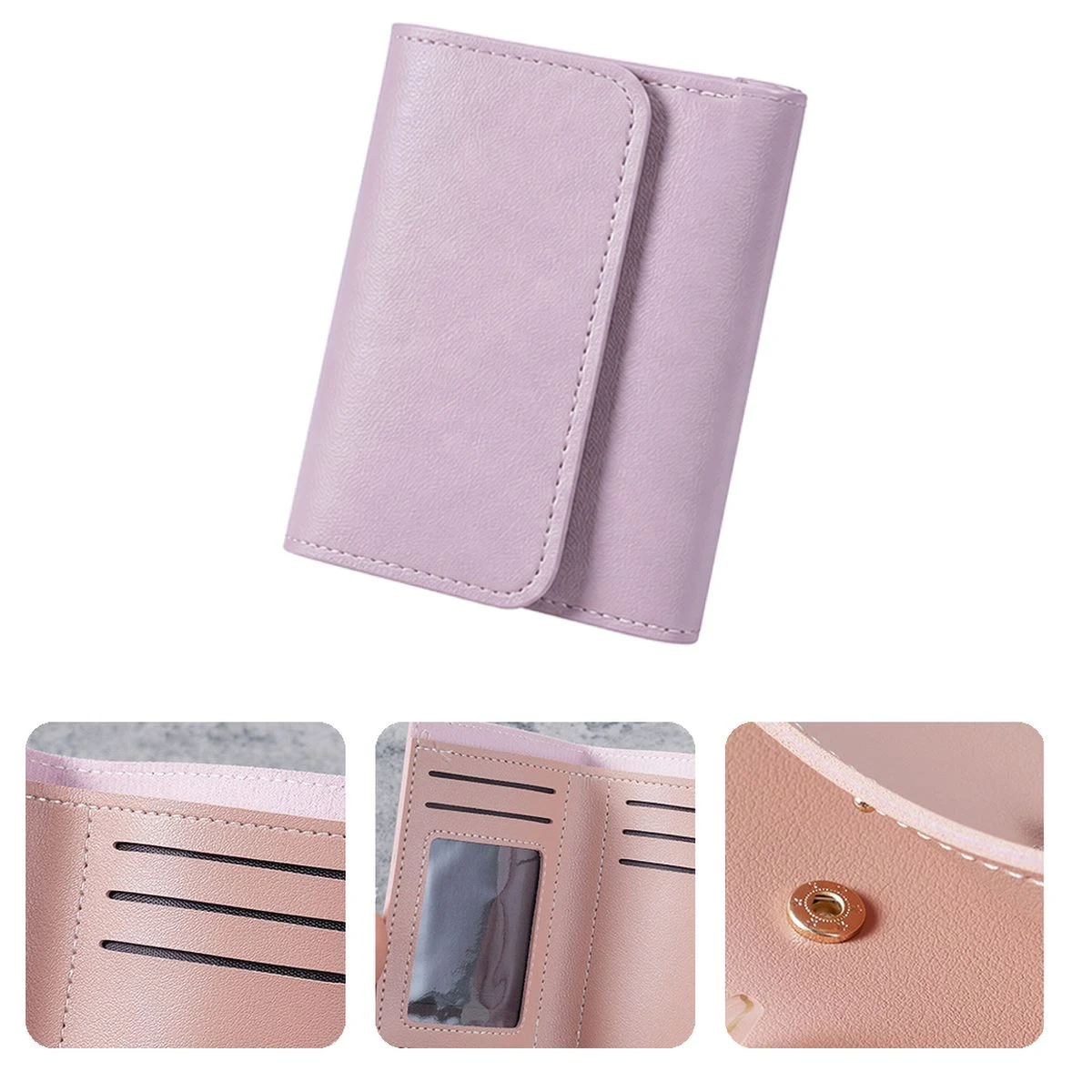 Compact PU Trifold Ladies Wallet 1