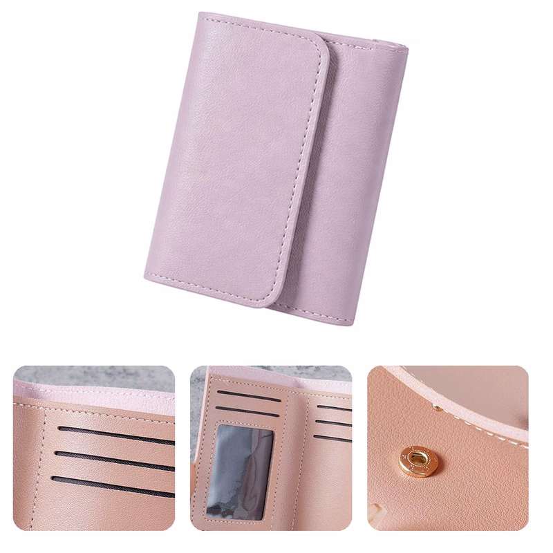 Compact PU Trifold Ladies Wallet