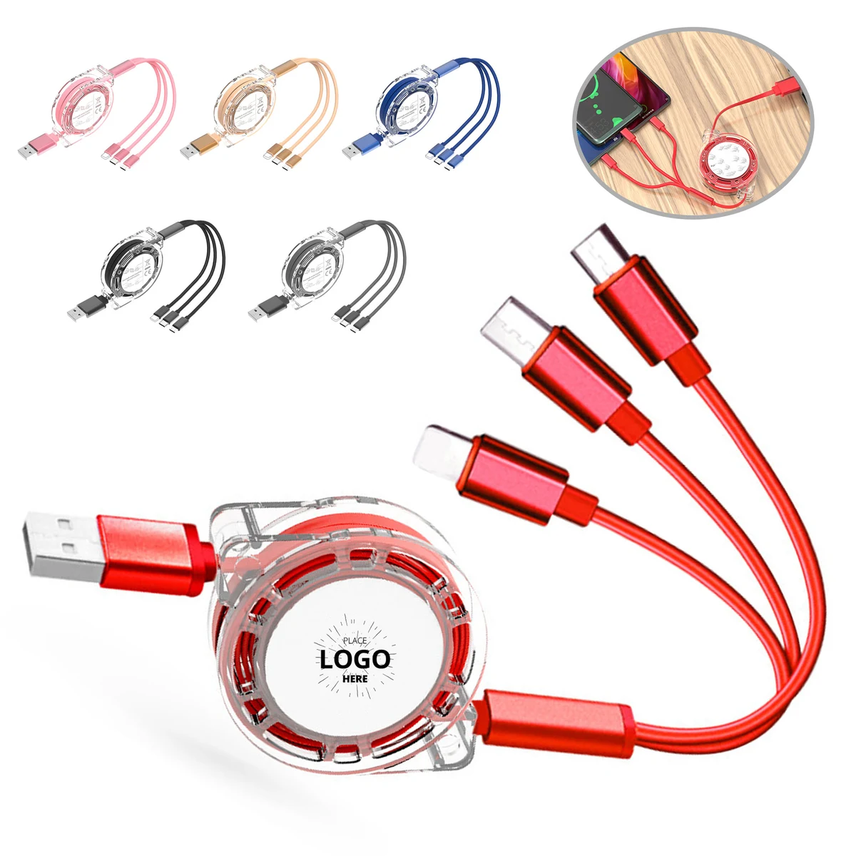 Retractable USB Charger Cable Charging Cord 1