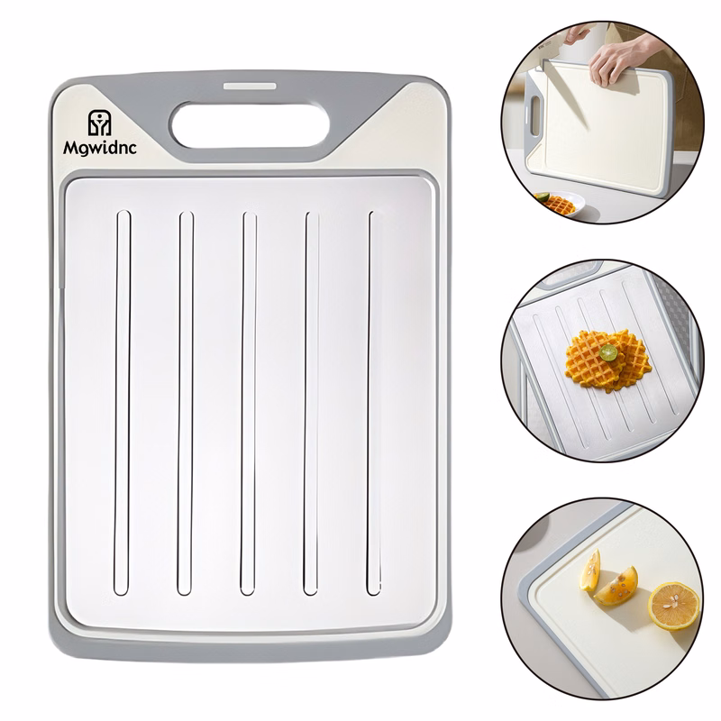 Small Stainless Steel Double-Sided Cutting Board with Knife Sharpener