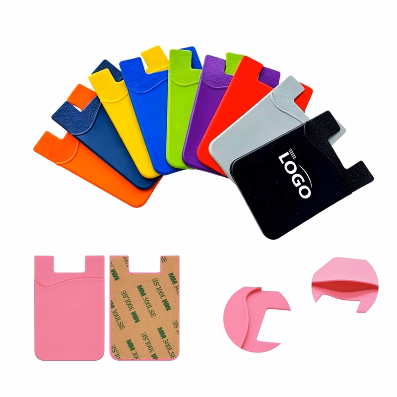 MOQ10 Custom Silicone Phone Card Wallet Back Sticker