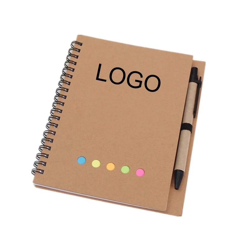 Recycled Spiral Notebook With Pen & Sticky Notes 1