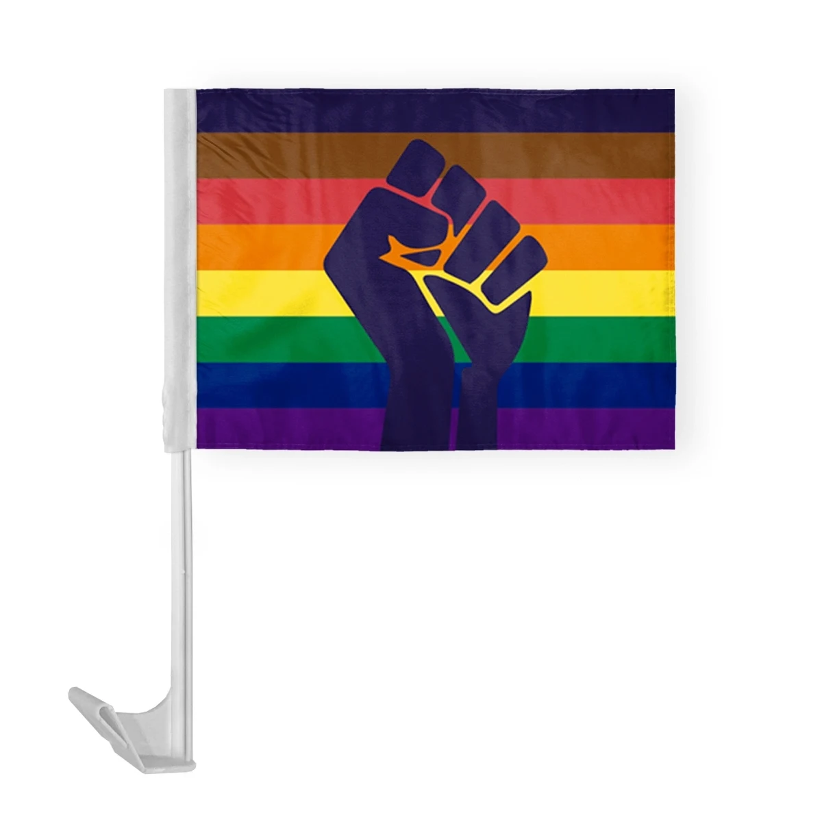 12 " x 16 " ePoly POC with fist Economy Car Flag 1