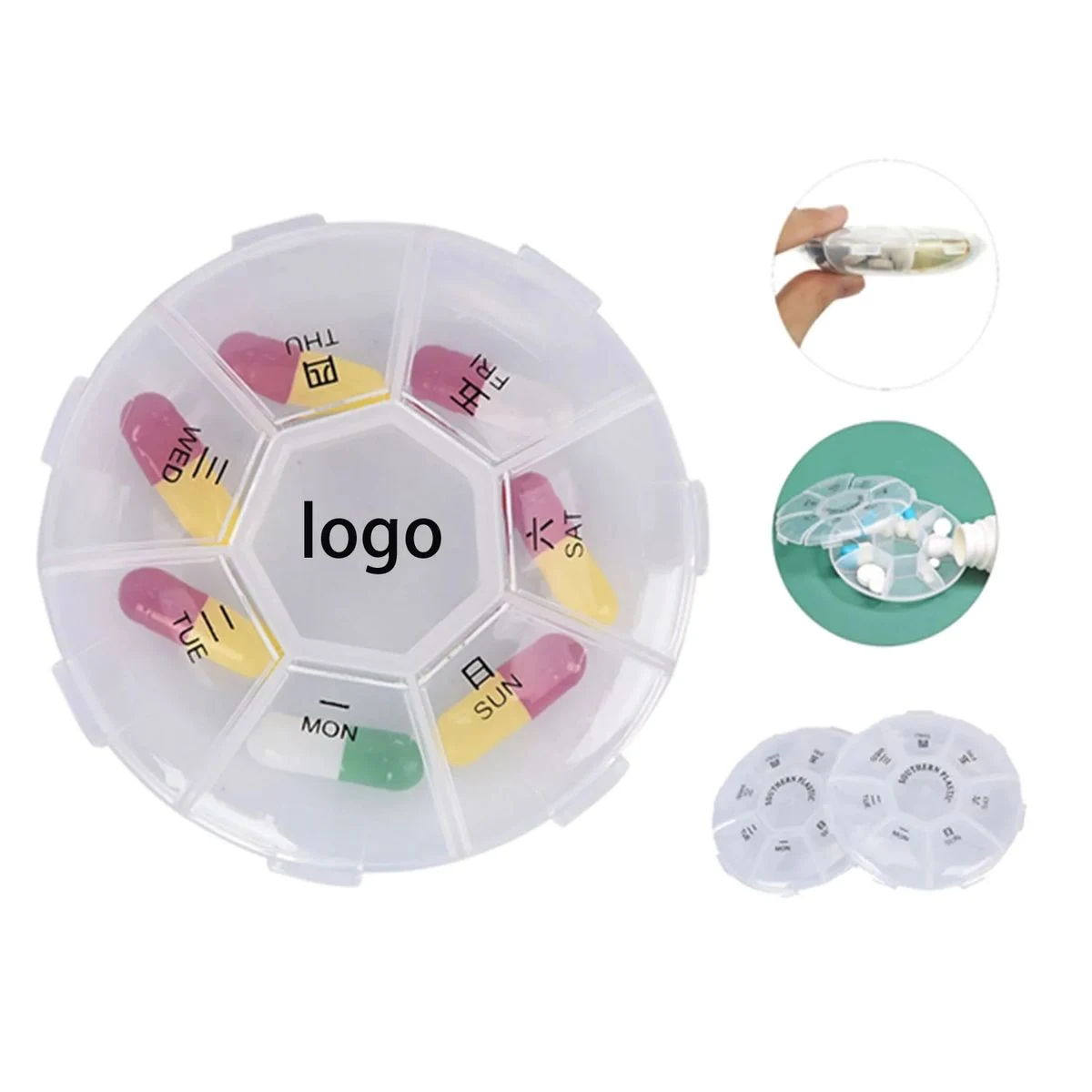 7 Grids Portable Weekly Pill Box 1
