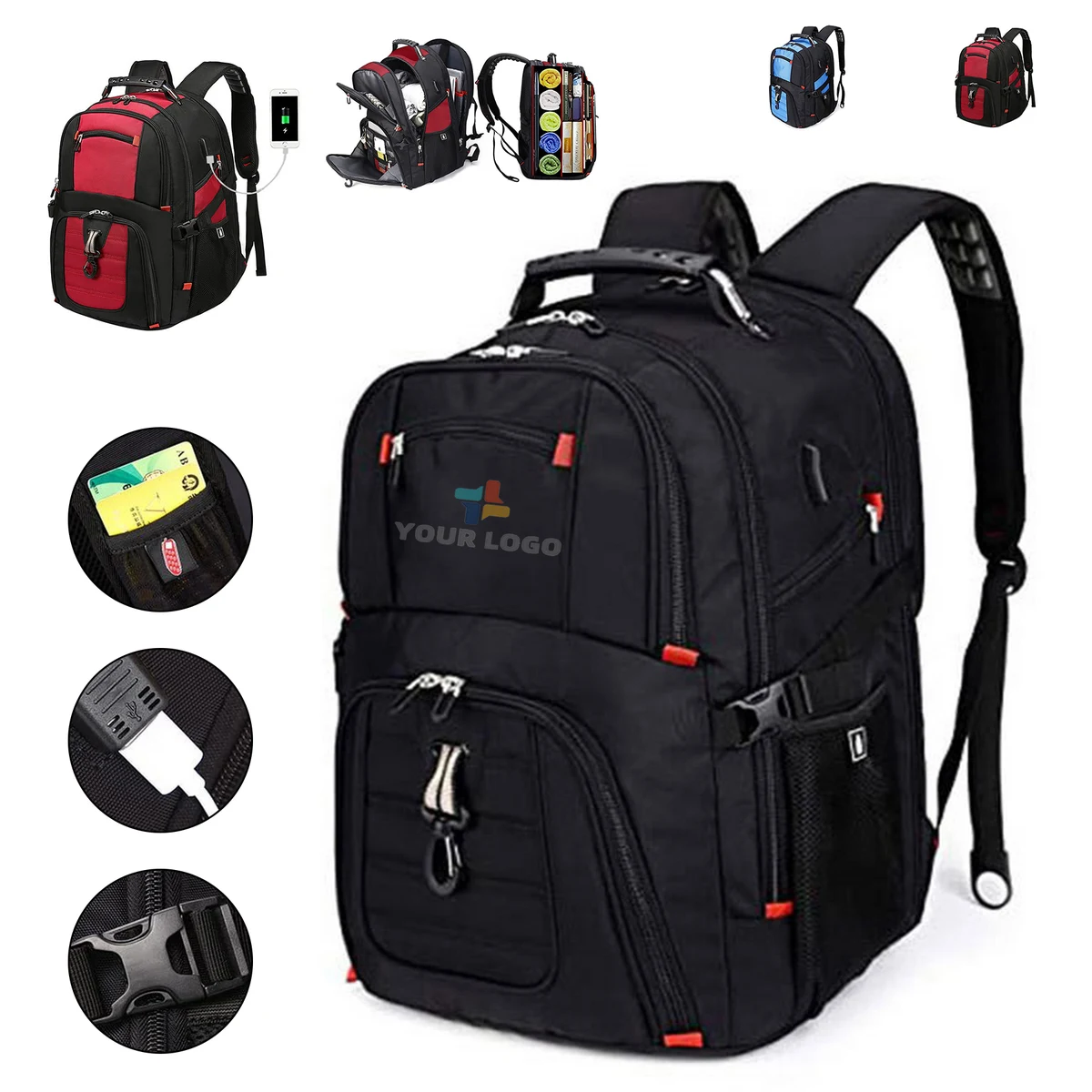 USB Charging Port With Lock Travel Backpack 1