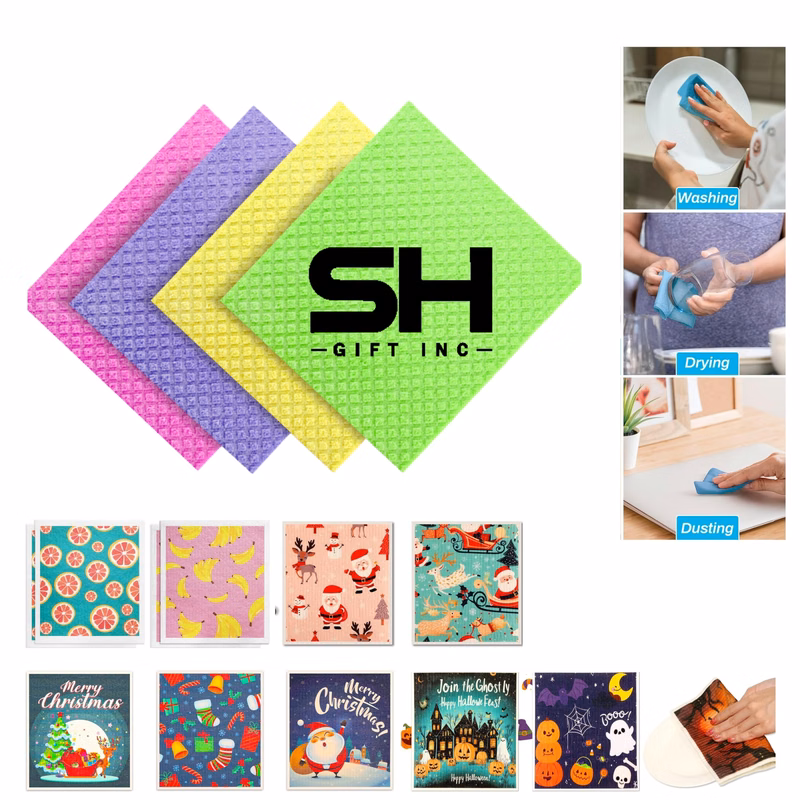 Swedish Dishcloth Cellulose Sponge Reusable Cleaning Cloths