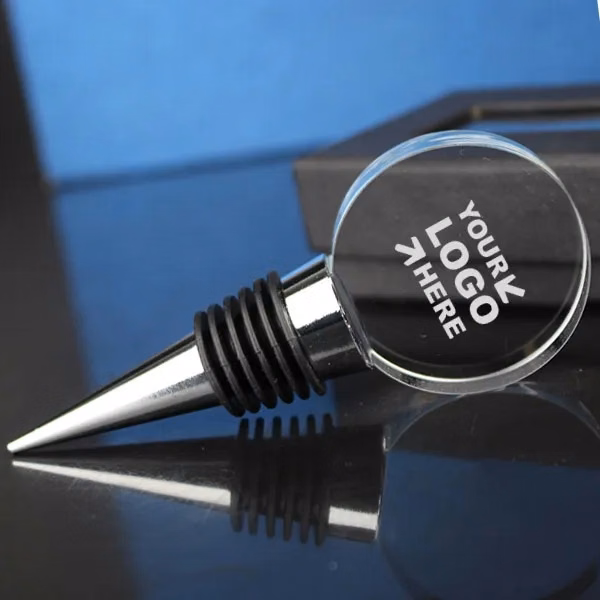 Personalized Round Crystal Wine Stopper