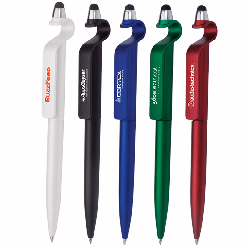 Pillar Twist Action Stylus Ballpoint Pen w/Device Stand