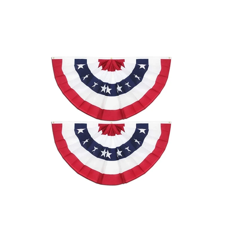 3x6ft USA Pleated Fan Flag 1