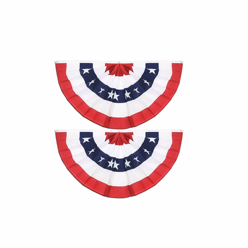 3x6ft USA Pleated Fan Flag