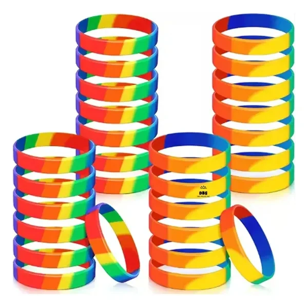 LGBT Gay Pride Rainbow Silicone Wristband Bracelet
1