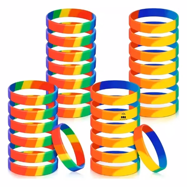 LGBT Gay Pride Rainbow Silicone Wristband Bracelet
