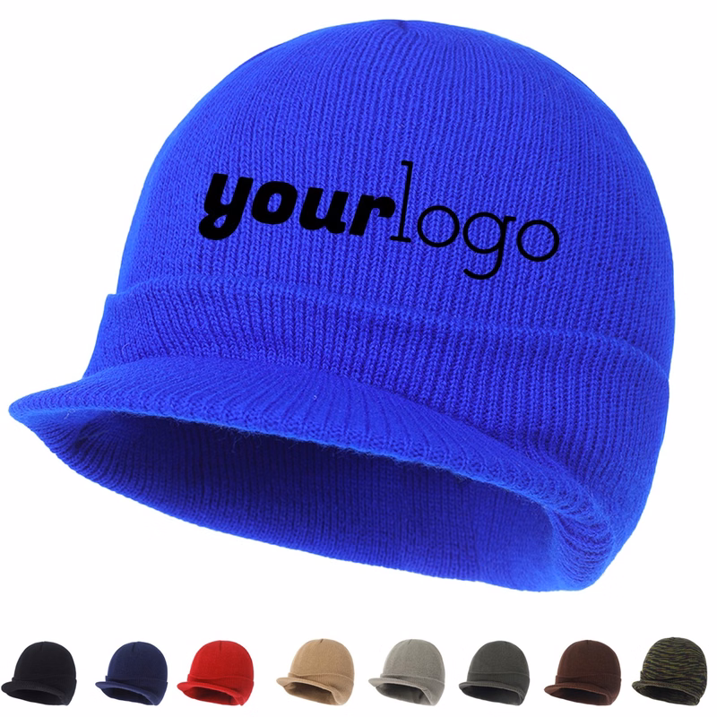 Versatile Knit Beanie with Brim for Men Winter Warmth