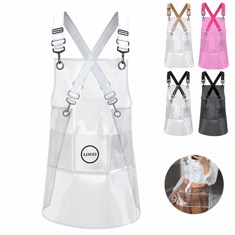 Waterproof Cross-Back Salon Apron with 3 Pockets