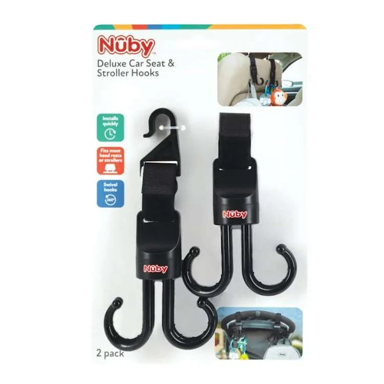 Nuby Deluxe Baby Stroller & Car Seat Hooks - 2 Packs 1