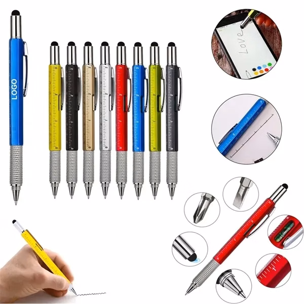 Custom 5.75 Inch Graduated Ruler Ballpoint Pen — Multi-Function Tech Writing Tool
