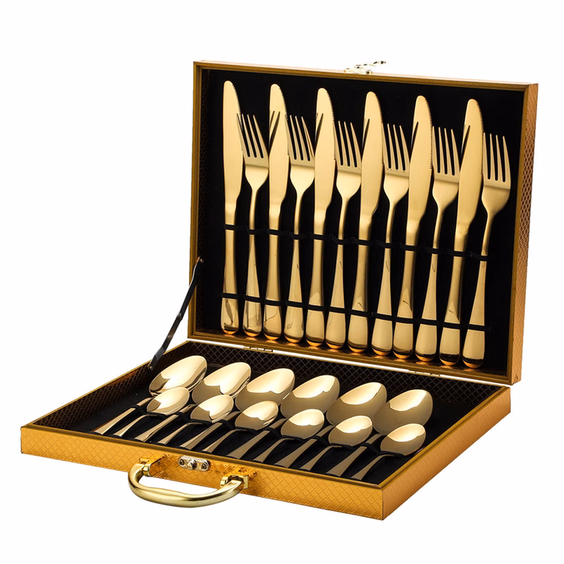 24pcs Steel Tableware Set With Gift Box