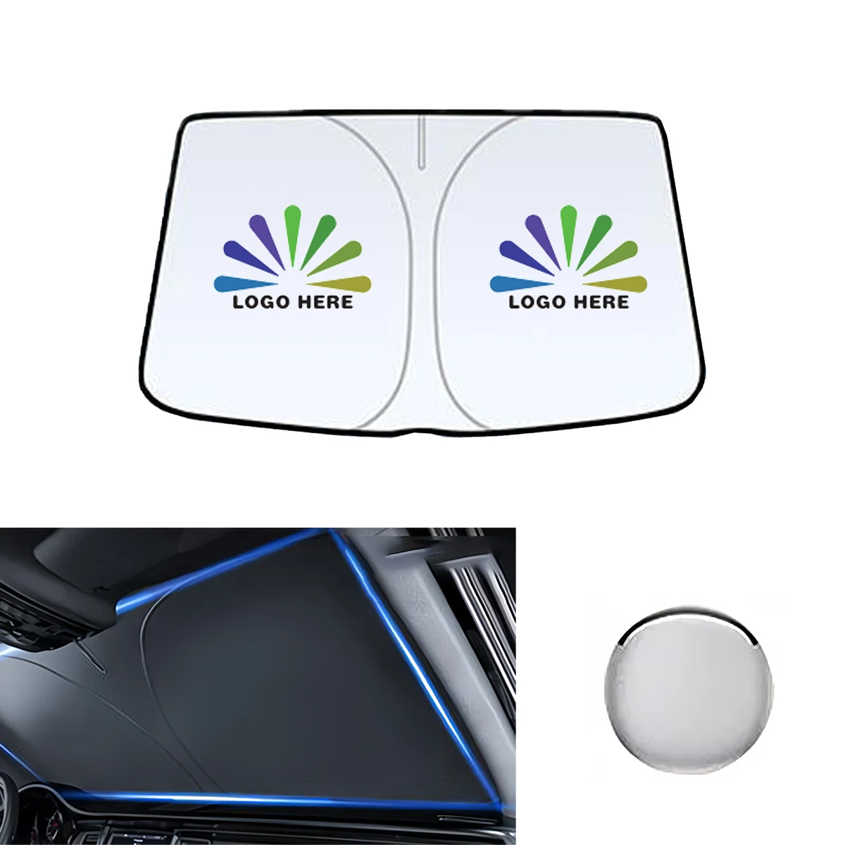 Personalized Foldable Car Sunshade 1