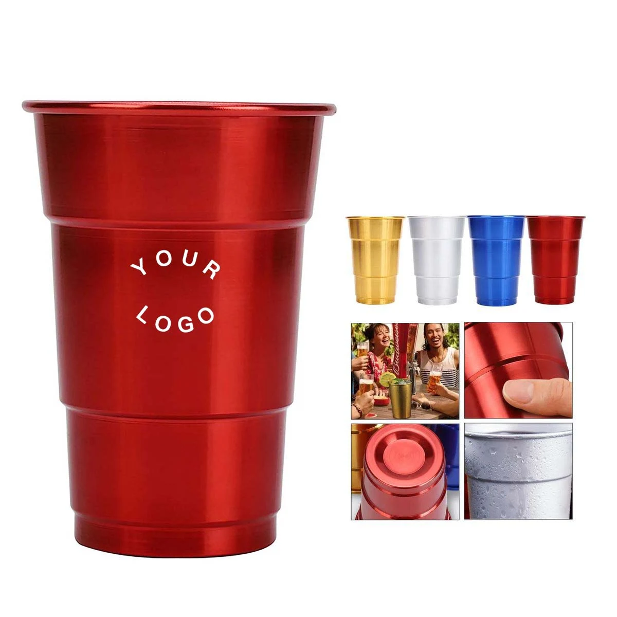 Reusable Aluminum Beer Cup 16oz Lightweight 1