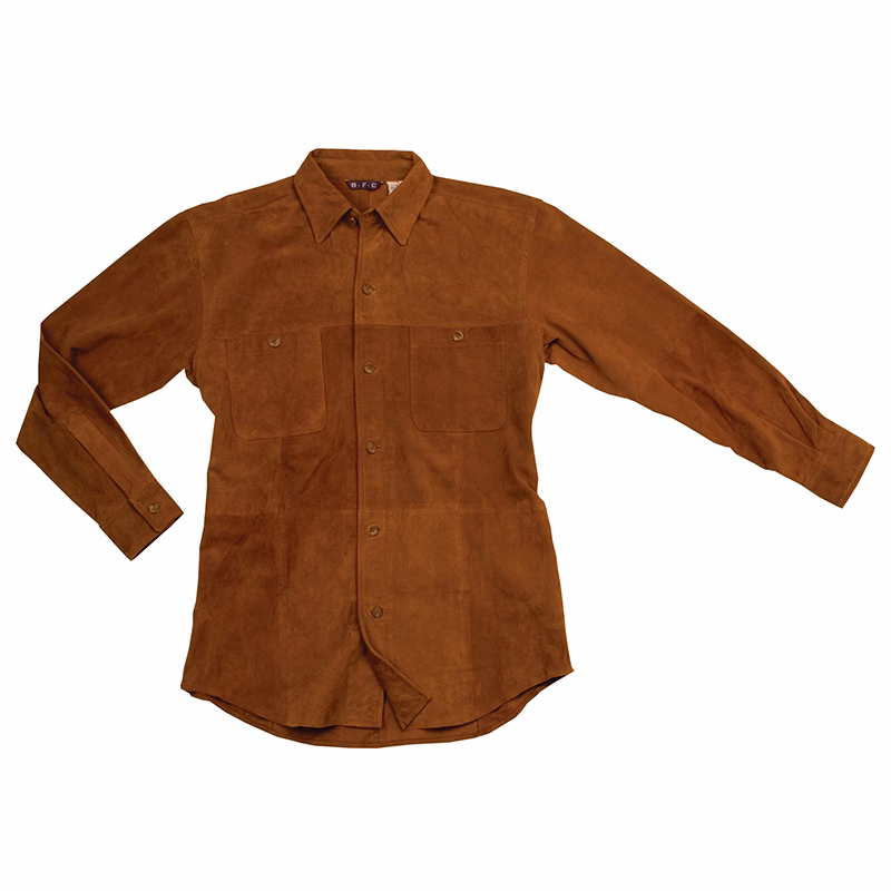 Men's Long Sleeve Italian Suede Over Shirt