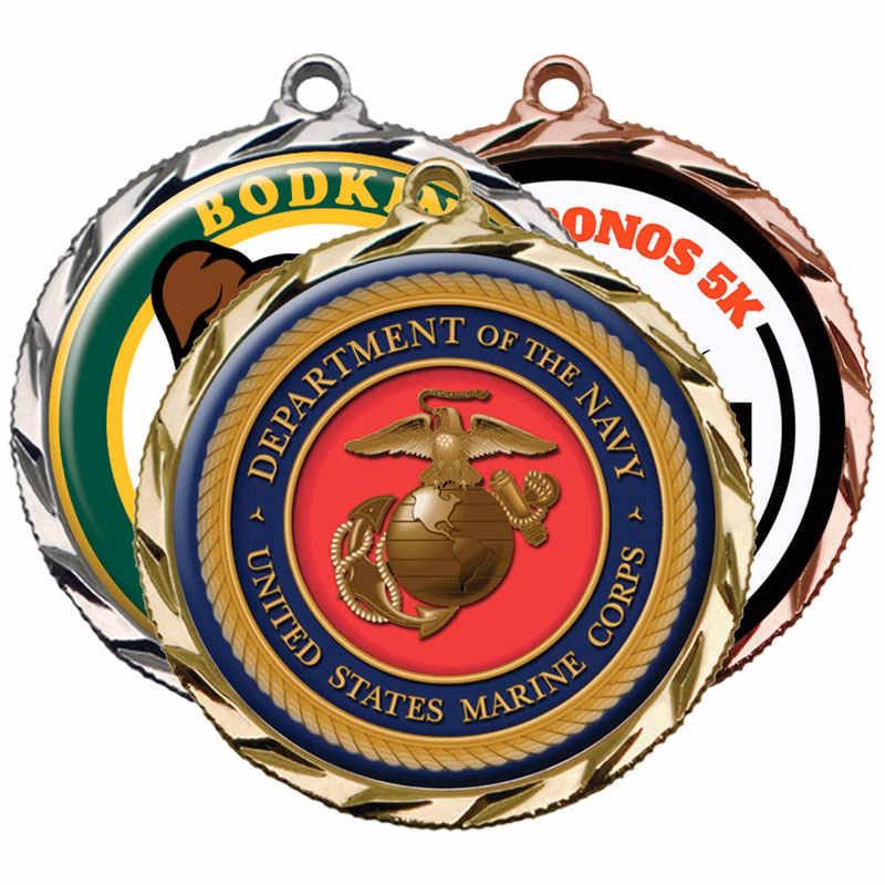 Digistock Medals: Raised Dart Patterned Border with 2" DIA Insert