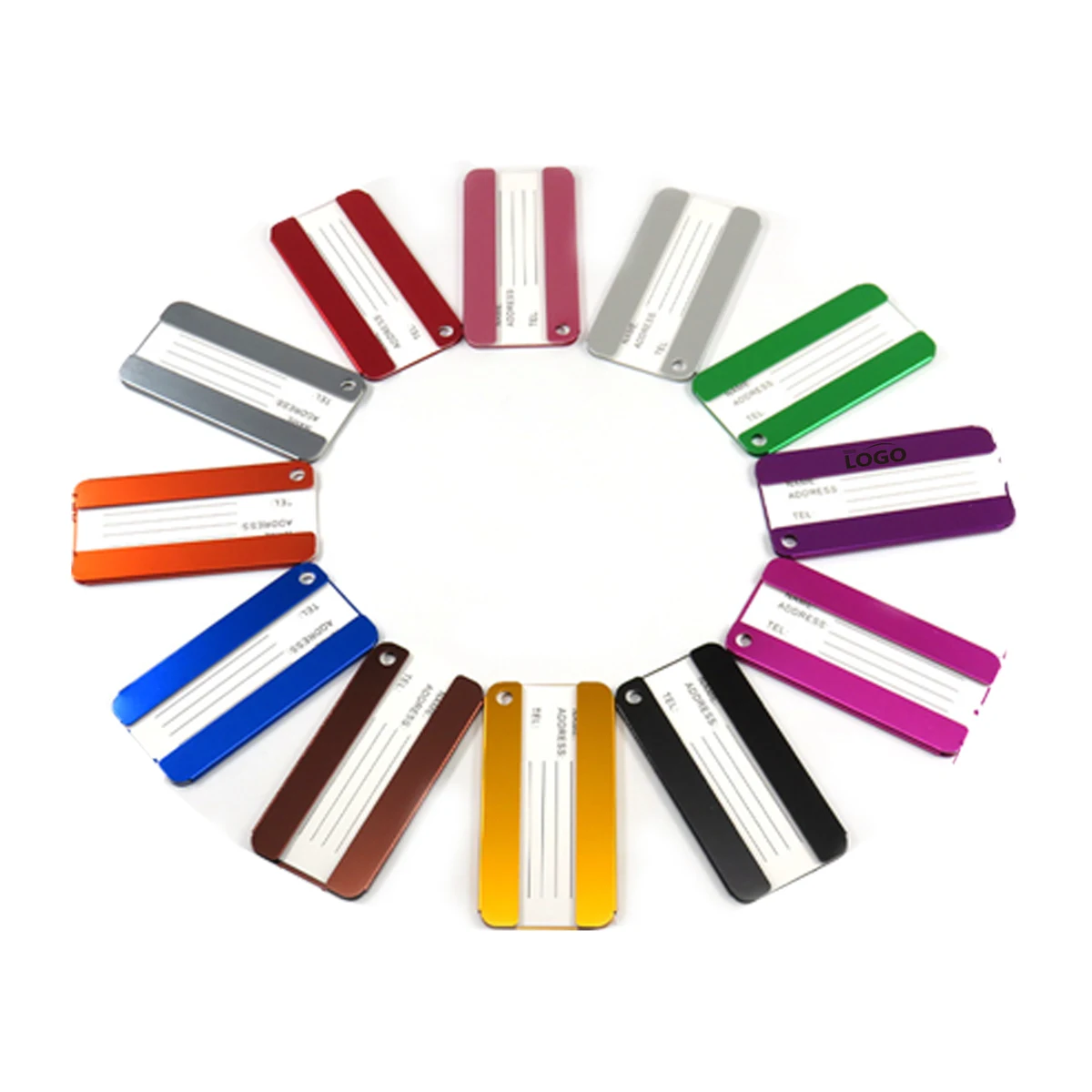 Privacy Luggage Tags with Key Ring - Aluminum Alloy 1