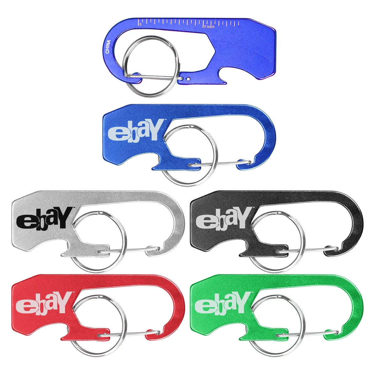 Ruler Carabiner Bottle Opener with Key Ring 1