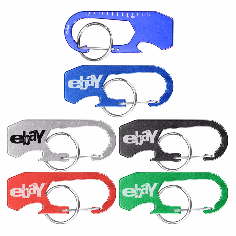 Ruler Carabiner Bottle Opener with Key Ring