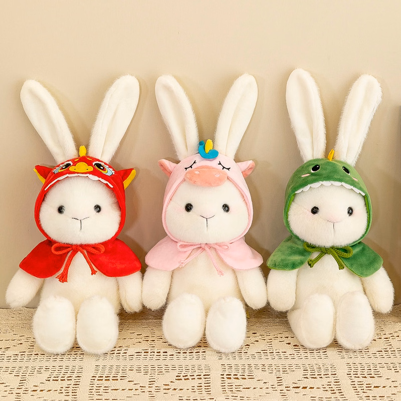 9-inch Plush Toy Rabbit W/ A Hat And Cape