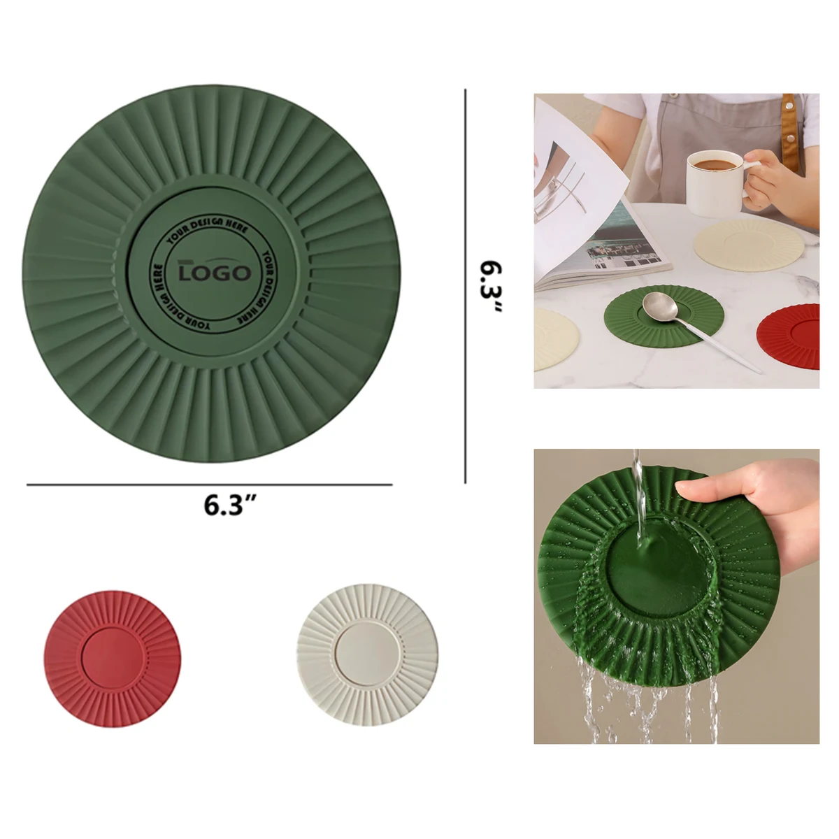 Versatile Food Grade Heat Resistant Silicone Non - Slip Coaster 1