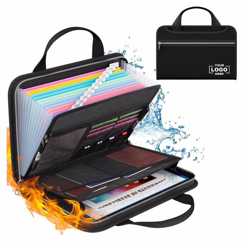 Fireproof Waterproof Accordion File Organizer With Handle