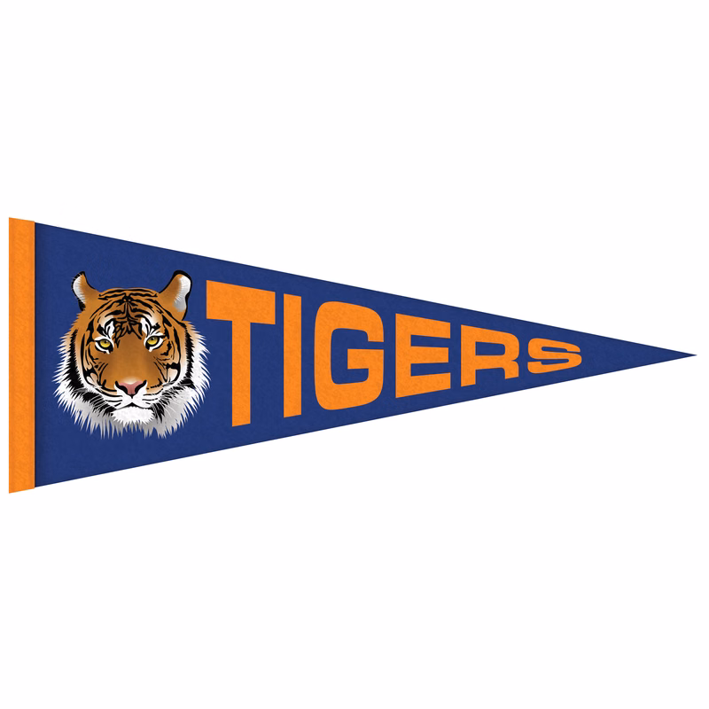 4" x 10" Digitally Printed Single Sided Custom Felt Pennant - HQ