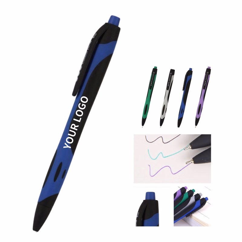 Rubberized Ballpoint Pen Low Viscosity Ink 5.8" x 0.4"